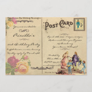 De Partij van de dag van de geboorte, , oude brief Kaart
