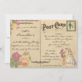 De Partij van de dag van de geboorte, , oude brief Kaart