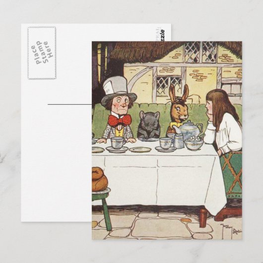 De partij van de Mad Tea Briefkaart (Voorkant / Achterkant)
