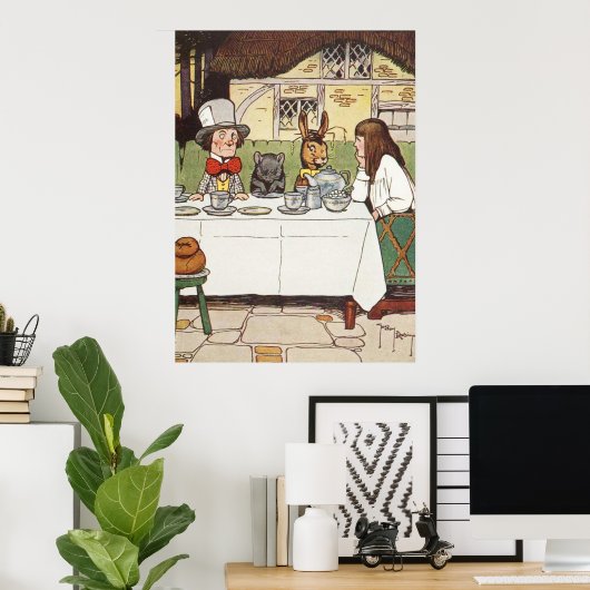 De partij van de Mad Tea Poster (Thuiskantoor)