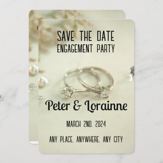 De Partij van de overeenkomst - sparen de datum. b Kaart (Voorkant / Achterkant)