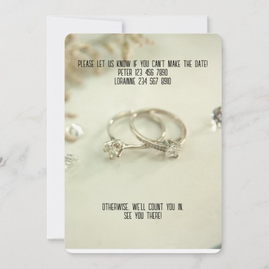 De Partij van de overeenkomst - sparen de datum. b Kaart (Achterkant)