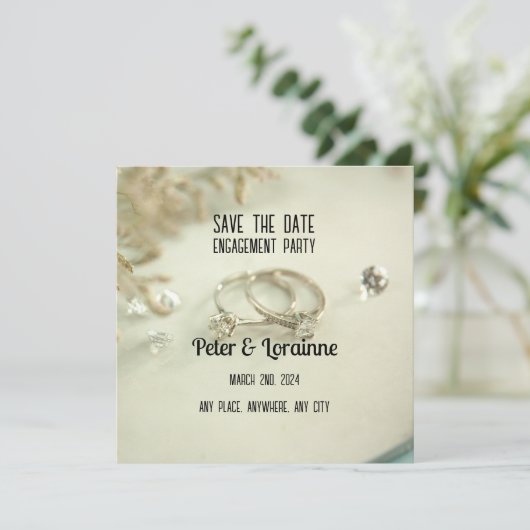 De Partij van de overeenkomst - sparen de datum. E Kaart (Staand voorkant)