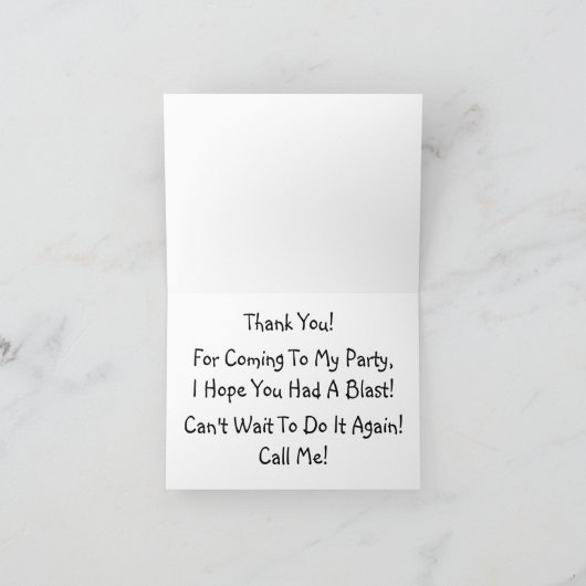 De Partij van de sluimer dankt u kaardt Bedankkaart (Binnen)