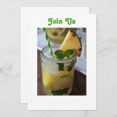 DE PARTIJ VAN DE SUMMERTIJD KRIJGT SAMEN INVITATIE KAART (Voorkant / Achterkant)