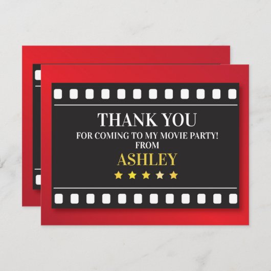 De Partij van de verjaardag dankt u toont het Bedankkaart (Voorkant / Achterkant)