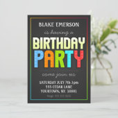 De Partij van de verjaardag nodigt uit - grijs met Kaart (Staand voorkant)