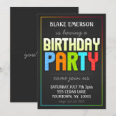 De Partij van de verjaardag nodigt uit - grijs met Kaart (Voorkant / Achterkant)