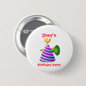 De partij van de verjaardag ronde button 5,7 cm (Voorkant /achterkant)