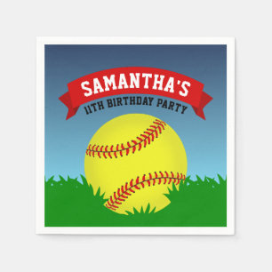 De Partij van de Verjaardag van het softball Servetten