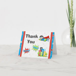 De Partij van de Verjaardag van Superhero dankt u Bedankkaart