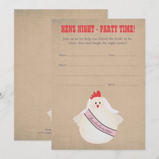 De Partij van de Vrijgezellin van de Nacht van Kaart (Voorkant / Achterkant)