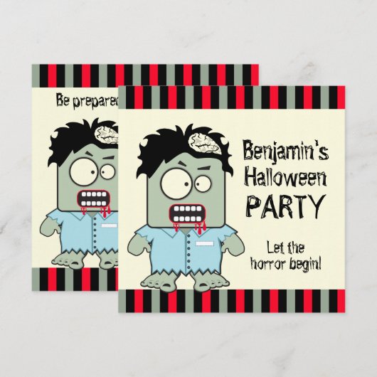 De Partij van Halloween van de Zombie van de Kaart (Voorkant / Achterkant)