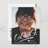 De Partij van het Afstudeerder van de Foto van het Uitnodiging Briefkaart (Voorkant / Achterkant)