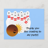 De Partij van het kegelen dankt u Briefkaart (Voorkant)