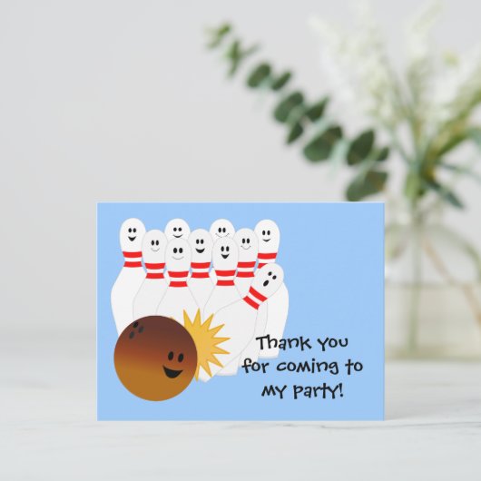 De Partij van het kegelen dankt u Briefkaart (Staand voorkant)