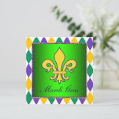De Partij van Mardi Gras Fleur DE Lis Mardi Gras Kaart (Staand voorkant)