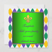 De Partij van Mardi Gras Fleur DE Lis Mardi Gras Kaart (Achterkant)