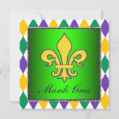 De Partij van Mardi Gras Fleur DE Lis Mardi Gras Kaart (Voorkant)