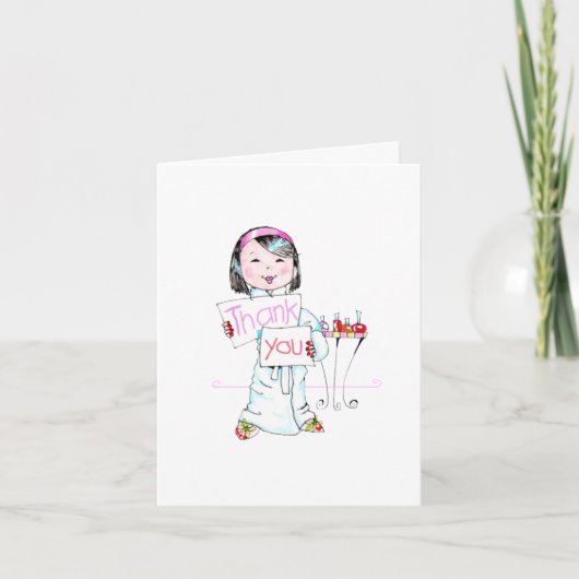 De Partij van Spa'thday dankt u nota neemt van Bedankkaart (Voorkant)