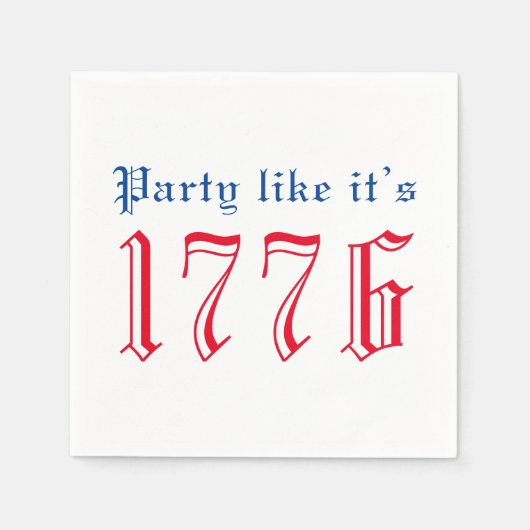 De partij zoals het 1776 rode & blauwe typografie servet (Voorkant)