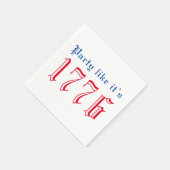 De partij zoals het 1776 rode & blauwe typografie servet (Hoek)