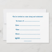 De partijuitnodiging van de verjaardag met trommel kaart (Achterkant)