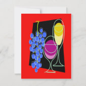 De partijuitnodiging van de wijn, voegt toe uitgee (Voorkant)