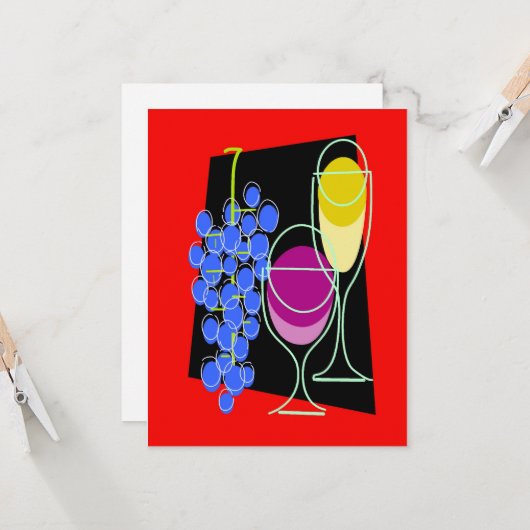 De partijuitnodiging van de wijn, voegt toe uitgee (Voorkant / Achterkant in situ)