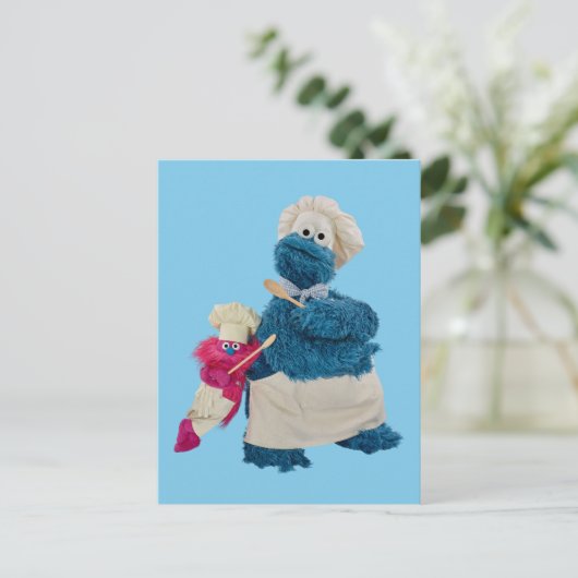 De partners van de voedseltruck van Cookie Monster Briefkaart (Staand voorkant)