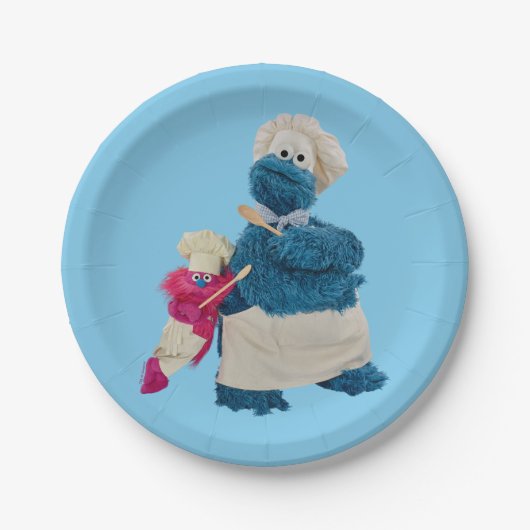 De partners van de voedseltruck van Cookie Monster Papieren Bordje (Voorkant)