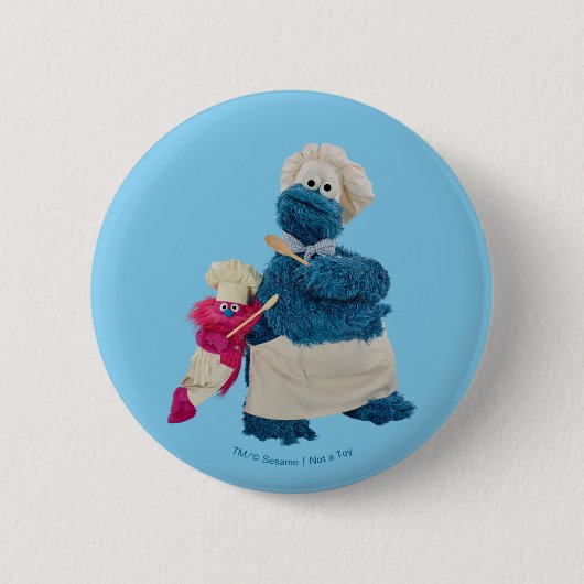De partners van de voedseltruck van Cookie Monster Ronde Button 5,7 Cm (Voorkant)