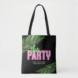 De Party Groene & Roze Tropische Bach Canvas tas