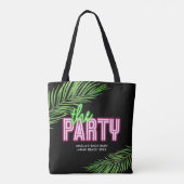 De Party Groene & Roze Tropische Bach Canvas tas (Achterkant)