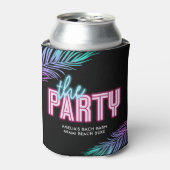 De Party Neon Blauw & Roze Tropische Bach Blikjeskoeler (Blikje Voorkant)