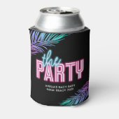 De Party Neon Blauw & Roze Tropische Bach Blikjeskoeler (Blikje Achterkant)