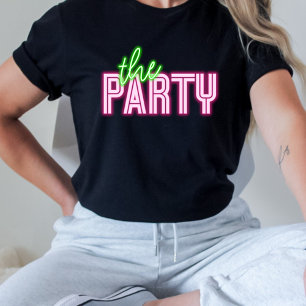 De Party Neon Groen & Roze Tropische Bach T-shirt