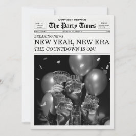 De Party Times Krant Nieuw Jaar Nieuw Tijdperk Kaart