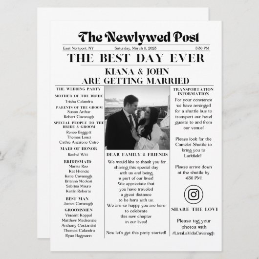 De Pas getrouwd Post (Voorkant / Achterkant)