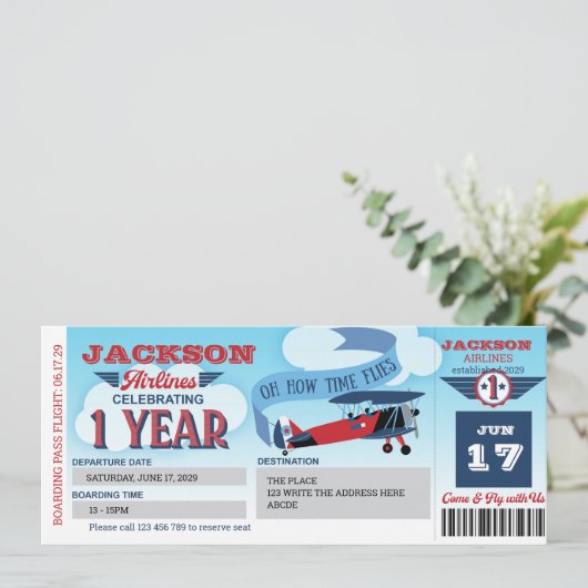 De pas van het instappen, de Ticket van het Vliegt Kaart (Staand voorkant)