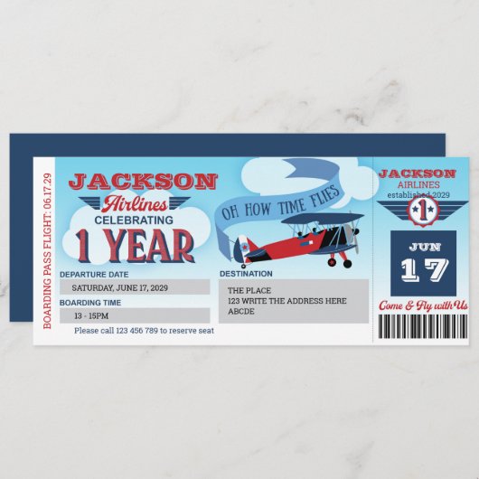 De pas van het instappen, de Ticket van het Vliegt Kaart (Voorkant / Achterkant)