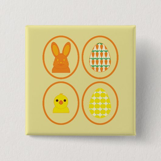De Pasen Galerij Knop Vierkante Button 5,1 Cm (Voorkant)