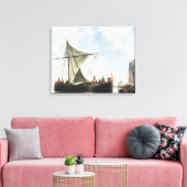 De Passage Boat Aelbert Cuyp Canvas Afdruk (Insitu (Woonkamer))