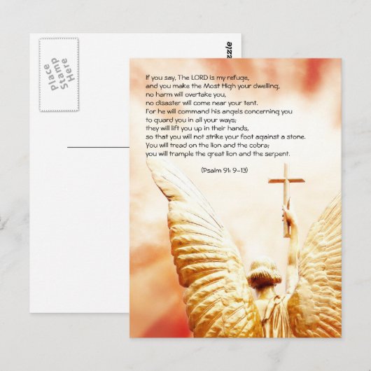 De passage van de bijbel, engel van Lord, psalm 91 Briefkaart (Voorkant / Achterkant)