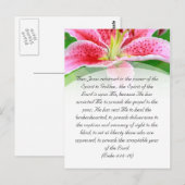 De passage van de bijbel, roze lelie briefkaart (Voorkant / Achterkant)