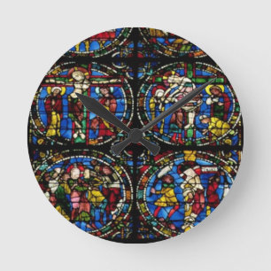 De passie, het lancetvenster in de westelijke faç ronde klok