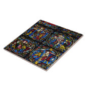 De passie, het lancetvenster in de westelijke faça tegeltje (Zijkant)