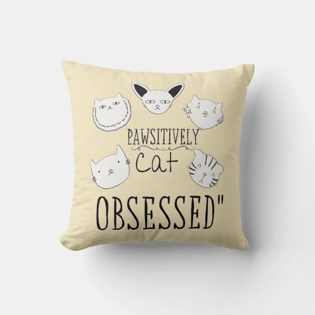 De "passief geobsedeerde kat" kussen (Voorkant)