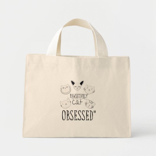 De "passief geobsedeerde kat" mini tote bag (Voorkant)