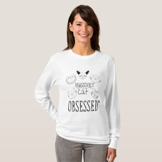 De "passief geobsedeerde kat" t-shirt (Voorkant volledig)